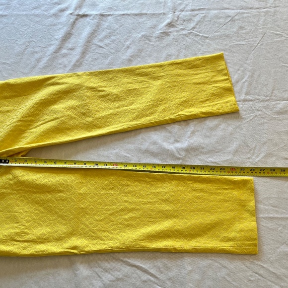 Banana Republic Yellow Brocade Cropped Ankle Pants Geometric Print Tailored - Picture 10 of 12